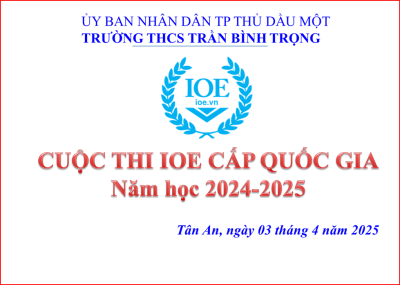 Trường THCS Trần Bình Trọng tổ chức cuộc thi Olympic Tiếng Anh trên Internet - IOE cấp quốc gia năm học 2024 - 2025