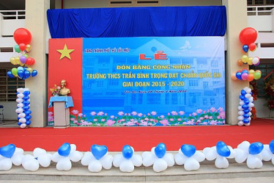 Lễ đón bằng công nhận Trường THCS Trần Bình Trọng đạt chuẩn quốc gia giai đoạn 2015-2020