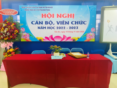 TRƯỜNG THCS TRẦN BÌNH TRỌNG TỔ CHỨC HỘI NGHỊ CÁN BỘ, VIÊN CHỨC NĂM HỌC 2022 – 2023