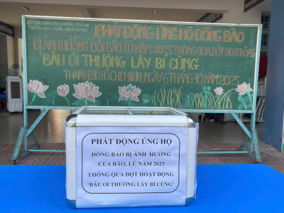 TRƯỜNG THCS TRẦN BÌNH TRỌNG PHÁT ĐỘNG ỦNG HỘ  ĐỒNG BÀO BỊ ẢNH HƯỞNG BÃO LŨ NĂM 2025