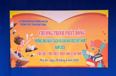 RỘN RÀNG NGÀY HỘI ĐỌC SÁCH “TRI THỨC THAY ĐỔI CUỘC ĐỜI” TẠI TRƯỜNG THCS TRẦN BÌNH TRỌNG
